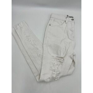 Brand New White Long Extreme Rip Skinny Jeans For Women‎ Size US 4